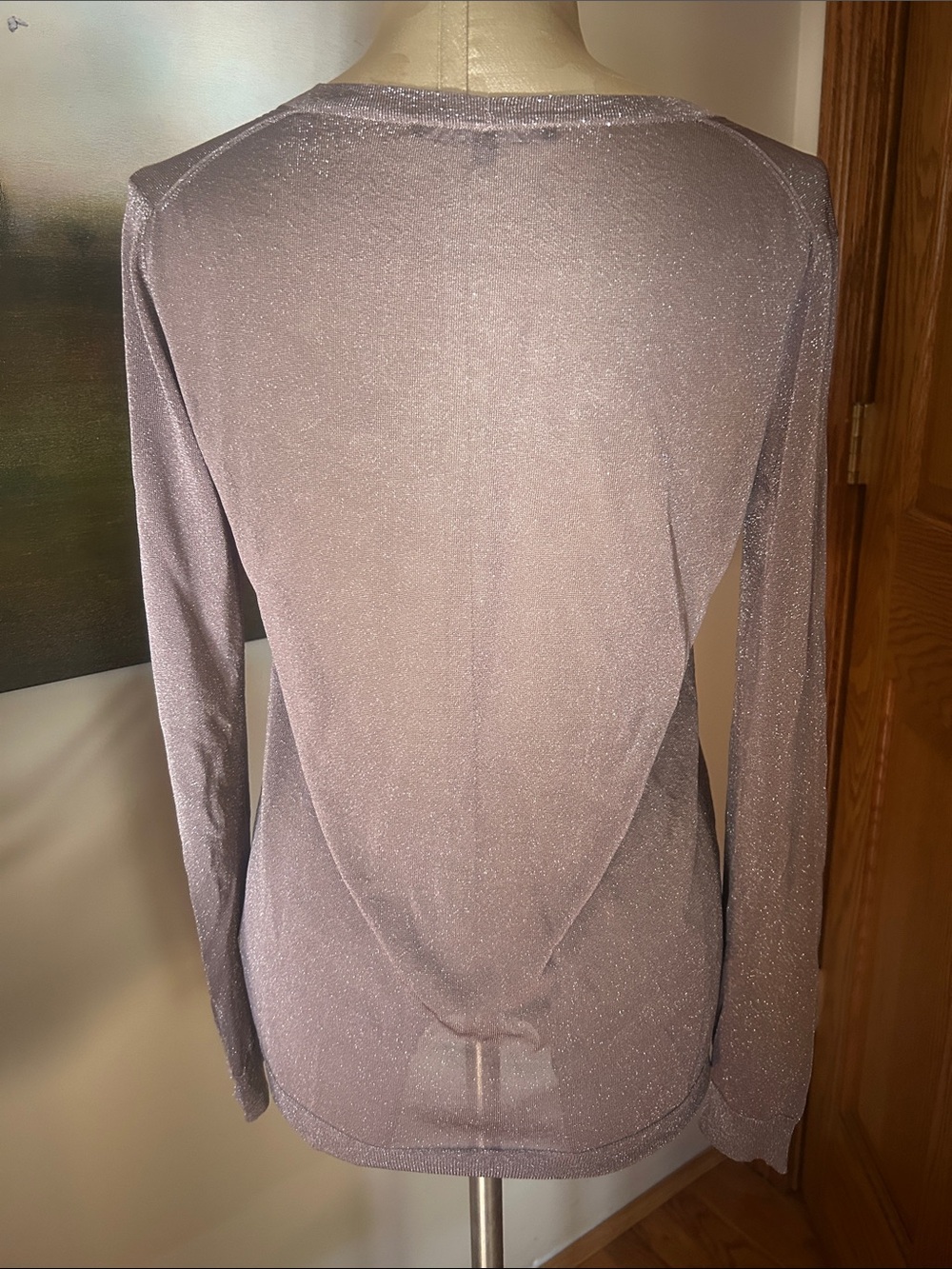 Gucci Shimmery Dusty Mauve V-Neck Button Cardigan - Picture 4 of 7